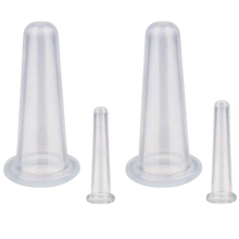 Carica l'immagine nel visualizzatore di Gallery, 4 coppette in silicone per coppettazione per massaggio facciale