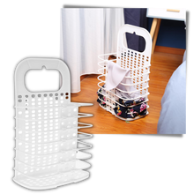 Carica l'immagine nel visualizzatore di Gallery, Cesto da bucato pieghevole in plastica montabile a parete - Ozerty