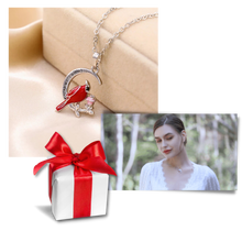 Carica l'immagine nel visualizzatore di Gallery, Collana con ciondolo cuore cardinale - Ozerty