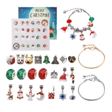 Carica l'immagine nel visualizzatore di Gallery, Calendario dell'Avvento 24 Giorni con Gioielli Fai-da-Te -Rosso - Ozerty