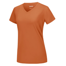Carica l'immagine nel visualizzatore di Gallery, Maglia con scollo a V a raffreddamento istantaneo da donna -Arancione scuro - Ozerty