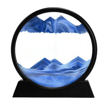 Carica l'immagine nel visualizzatore di Gallery, Quadro Ipnotico di Sabbia in Movimento -Blu con cornice nera/25 x 26 cm Blu con cornice nera/18 x 19 cm - Ozerty