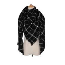 Carica l'immagine nel visualizzatore di Gallery, Sciarpa in cashmere a quadri effetto mohair -Stoccolma - Ozerty