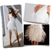 Carica l'immagine nel visualizzatore di Gallery, Vestito slip con scollo a V in paillettes - Ozerty