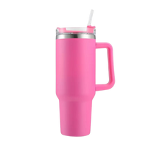 Carica l'immagine nel visualizzatore di Gallery, Tazza per auto di grande capacità con manico -Rosso rosa - Ozerty