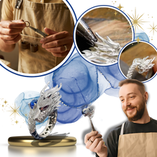 Carica l'immagine nel visualizzatore di Gallery, Anello drago d'argento, fatto a mano e unico nel suo genere - Ozerty