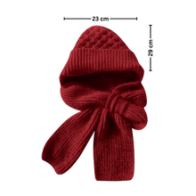 Carica l'immagine nel visualizzatore di Gallery, Cappello con cappuccio in maglia antivento con sciarpa e protezione per le orecchie integrate - Ozerty