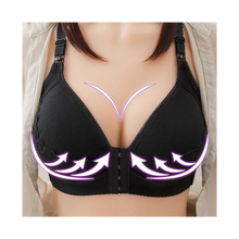 Carica l'immagine nel visualizzatore di Gallery, Reggiseno push up senza fili per taglie forti -Pizzo nero - Ozerty