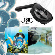 Carica l'immagine nel visualizzatore di Gallery, Maschera da snorkeling con vista panoramica a 180° - Ozerty
