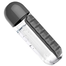 Carica l&#39;immagine nel visualizzatore di Gallery, Bottiglia d&#39;acqua in plastica con portapillole
