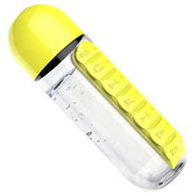 Carica l&#39;immagine nel visualizzatore di Gallery, Bottiglia d&#39;acqua in plastica con portapillole
