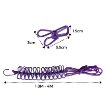 Carica l'immagine nel visualizzatore di Gallery, Stendibiancheria da campeggio elasticizzato da 4 m con picchetti - Ozerty
