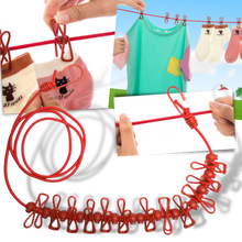Carica l'immagine nel visualizzatore di Gallery, Stendibiancheria da campeggio elasticizzato da 4 m con picchetti - Ozerty
