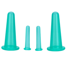 Carica l&#39;immagine nel visualizzatore di Gallery, 4 coppette in silicone per coppettazione per massaggio facciale
