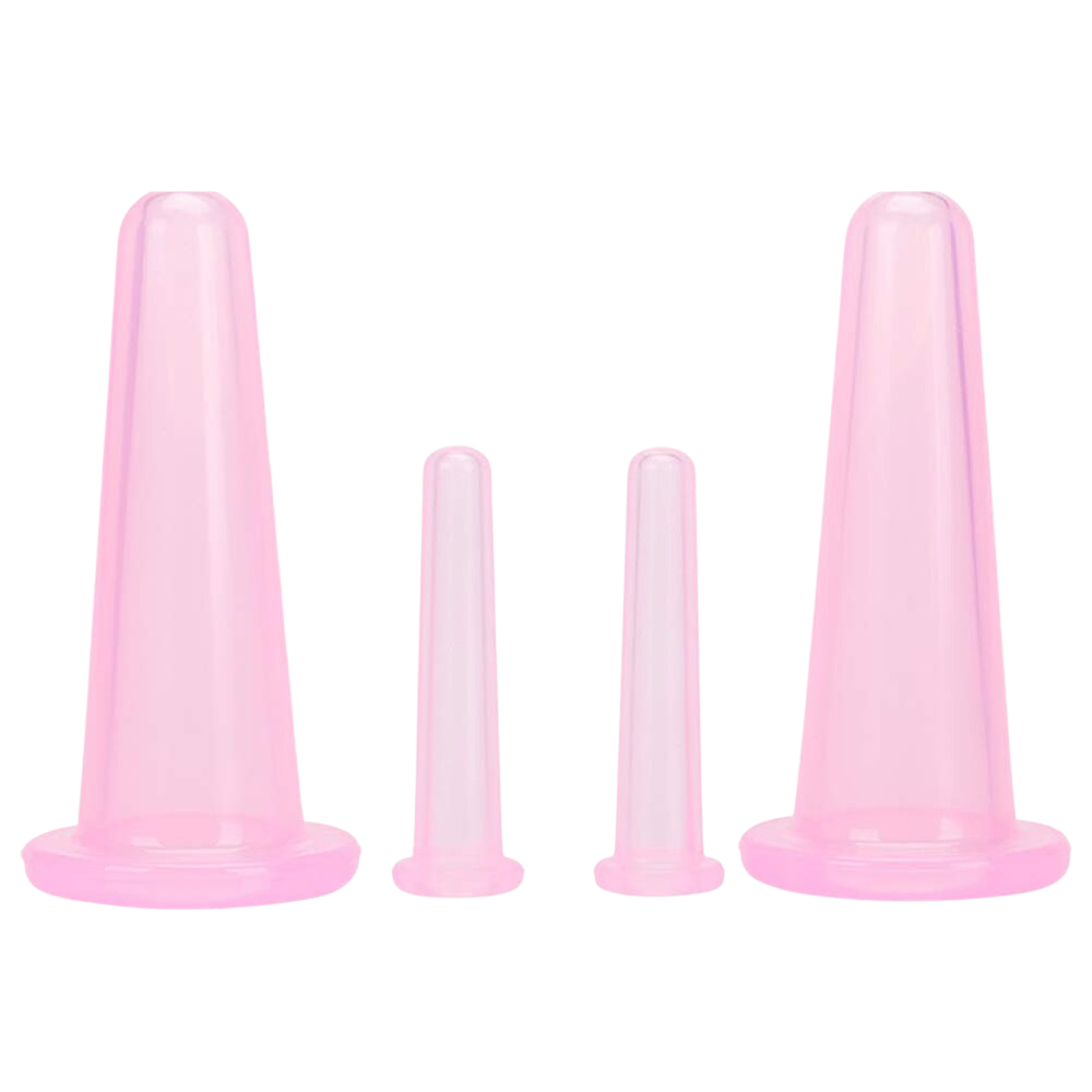 4 coppette in silicone per coppettazione per massaggio facciale - Ozerty