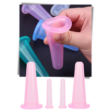 Carica l&#39;immagine nel visualizzatore di Gallery, 4 coppette in silicone per coppettazione per massaggio facciale - Ozerty
