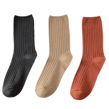 Carica l&#39;immagine nel visualizzatore di Gallery, 3 Paia di calzini in cotone a coste per donna
