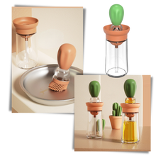 Carica l&#39;immagine nel visualizzatore di Gallery, Bottiglia di olio in vetro con pennello - Ozerty
