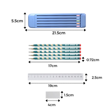 Carica l&#39;immagine nel visualizzatore di Gallery, Astuccio rigido con matite e righello - Ozerty
