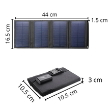 Carica l'immagine nel visualizzatore di Gallery, Pannello solare portatile con 2 porte usb
