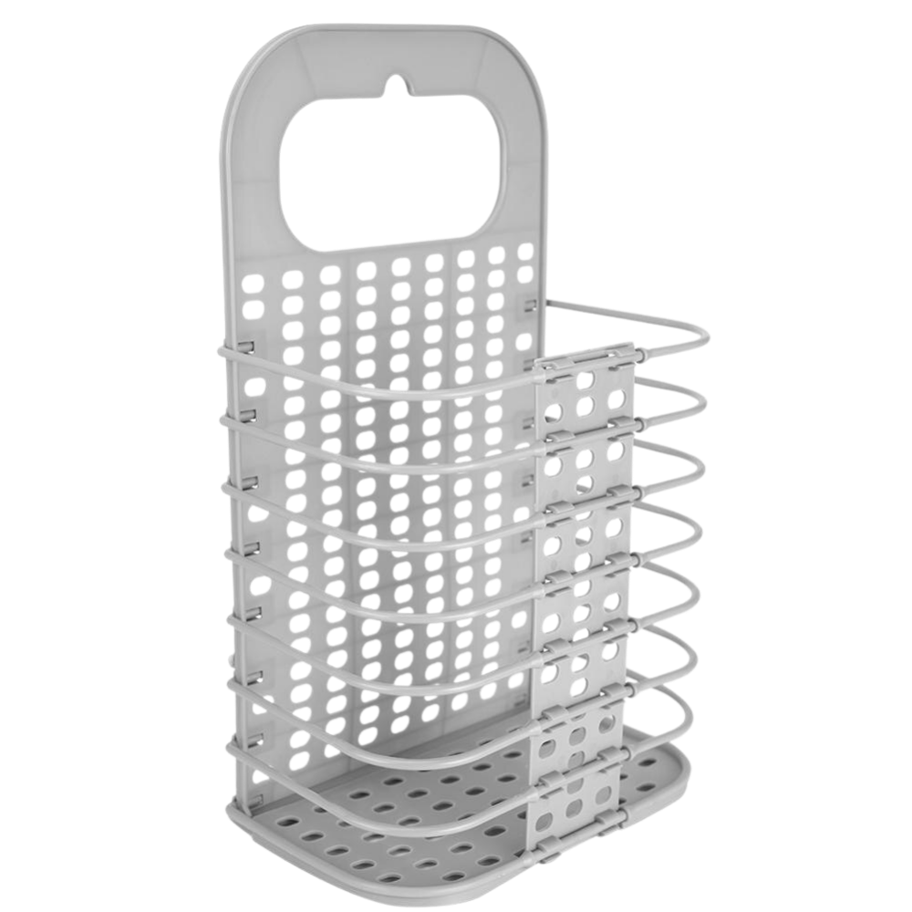 Cesto da bucato pieghevole in plastica montabile a parete - Ozerty
