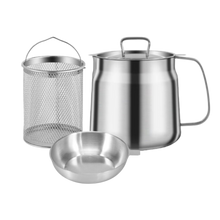 Carica l'immagine nel visualizzatore di Gallery, Pentola per friggere in acciaio inox 2 in 1 -1500ml - Ozerty
