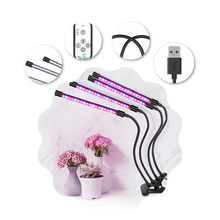 Carica l'immagine nel visualizzatore di Gallery, Luce da coltivazione interna a 4 teste LED USB

