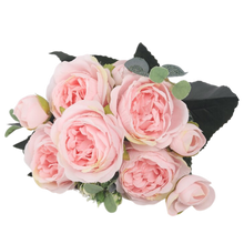 Carica l&#39;immagine nel visualizzatore di Gallery, Bouquet di fiori artificiali di seta con peonie e rose
