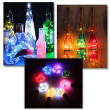 Carica l'immagine nel visualizzatore di Gallery, Stringa di luce LED bottiglie con tappo di sughero (confezione da 3) - Ozerty
