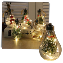Carica l'immagine nel visualizzatore di Gallery, Lampadina a sfera di Natale trasparente a LED - Ozerty

