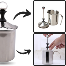 Carica l'immagine nel visualizzatore di Gallery, Montalatte manuale in acciaio inox 400ml - Ozerty

