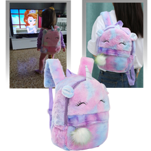 Carica l'immagine nel visualizzatore di Gallery, Zaino da ragazza con unicorno di peluche - Ozerty
