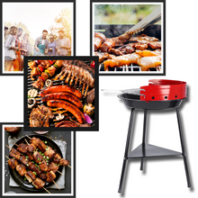 Carica l'immagine nel visualizzatore di Gallery, GRIGLIA A CARBONE BBQ ROTONDA PORTATILE - Ozerty
