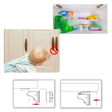 Carica l'immagine nel visualizzatore di Gallery, Confezione da 4 serrature magnetiche per armadietti di sicurezza per bambini - Ozerty
