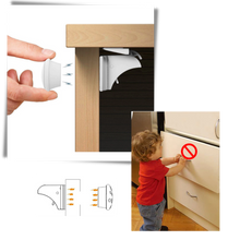 Carica l'immagine nel visualizzatore di Gallery, Confezione da 4 serrature magnetiche per armadietti di sicurezza per bambini - Ozerty
