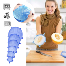 Carica l&#39;immagine nel visualizzatore di Gallery, 6 Pezzi Coperchi elasticizzati in silicone  - Ozerty
