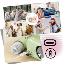 Carica l'immagine nel visualizzatore di Gallery, Mini Karaoke Bluetooth a Doppio Microfono per Bambini - Ozerty

