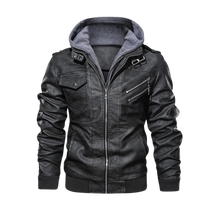 Carica l'immagine nel visualizzatore di Gallery, Giacca da moto classica in pelle marrone -Nero/SNero/MNero/LNero/XLNero/XXLNero/3XL - Ozerty
