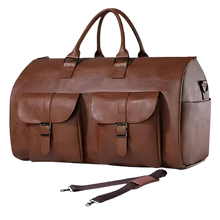 Carica l&#39;immagine nel visualizzatore di Gallery, Borsa a Duffel Convertibile per Abbigliamento -Marrone - Ozerty
