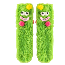 Carica l&#39;immagine nel visualizzatore di Gallery, Calzini divertenti in velluto corallo -Verde - Ozerty
