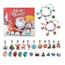 Carica l&#39;immagine nel visualizzatore di Gallery, Calendario dell&#39;Avvento 24 Giorni con Gioielli Fai-da-Te -Babbo Natale Felice - Ozerty
