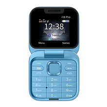 Carica l'immagine nel visualizzatore di Gallery, Telefono cellulare pieghevole Dual Sim piccolo  -I16 Pro/Blu - Ozerty
