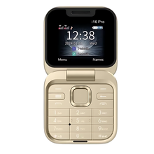 Carica l'immagine nel visualizzatore di Gallery, Telefono cellulare pieghevole Dual Sim piccolo  -I16 Pro/Oro - Ozerty
