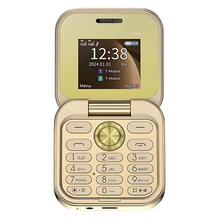 Carica l'immagine nel visualizzatore di Gallery, Telefono cellulare pieghevole Dual Sim piccolo  -I17 Pro/Oro - Ozerty

