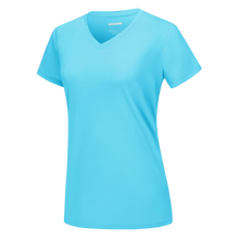 Carica l'immagine nel visualizzatore di Gallery, Maglia con scollo a V a raffreddamento istantaneo da donna -Blu ghiaccio - Ozerty
