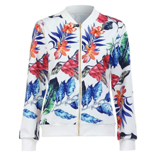 Carica l'immagine nel visualizzatore di Gallery, Giacca bomber a maniche lunghe a fiori
 -Bianco/SBianco/MBianco/LBianco/XLBianco/XXLBianco/3XLBianco/4XLBianco/5XL - Ozerty
