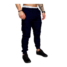 Carica l'immagine nel visualizzatore di Gallery, Pantaloni cargo slim fit da uomo -Blu scuro/MBlu scuro/LBlu scuro/XLBlu scuro/XXLBlu scuro/3XLBlu scuro/4XLBlu scuro/5XL - Ozerty

