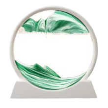 Carica l'immagine nel visualizzatore di Gallery, Quadro Ipnotico di Sabbia in Movimento -Verde con cornice bianca/18 x 19 cmVerde con cornice bianca/25 x 26 cm  - Ozerty
