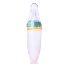 Carica l&#39;immagine nel visualizzatore di Gallery, Biberon anti-perdita con cucchiaio in silicone -Verde - Ozerty

