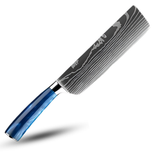 Load image into Gallery viewer, Coltelli giapponesi Blu Oceano -Nakiri - Coltello a mannaia 17,5 cm - Ozerty
